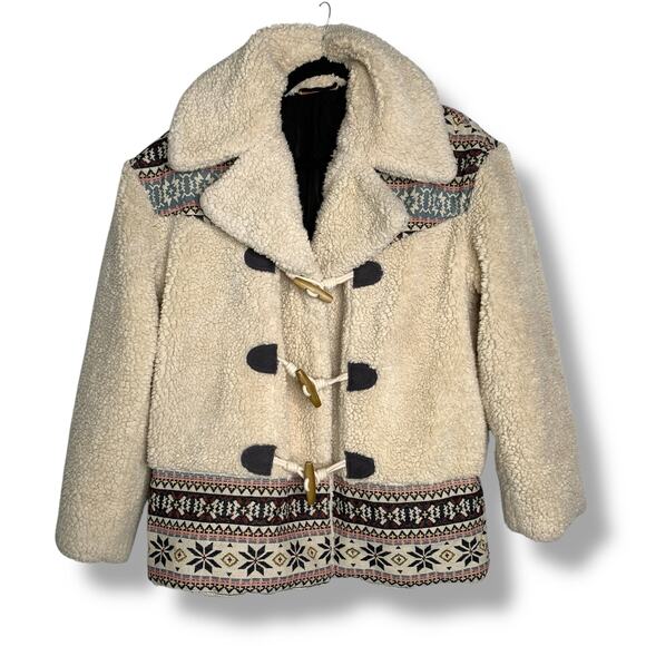 Free People Oh My Teddy Nordic Sherpa Fleece Coat Fits a medium - Picture 7 of 9
